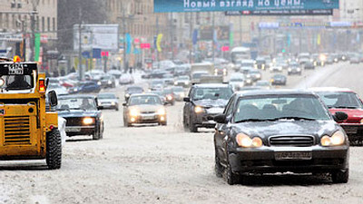Москва, дорога, снег