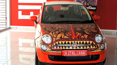 Fiat 500 Italian Woman