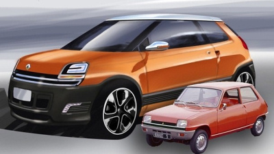 предполагаемый внешний вид нового Renault 5 и его предшественник