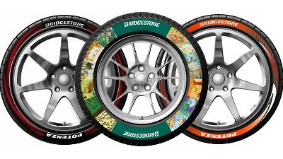 цветные шины Bridgestone