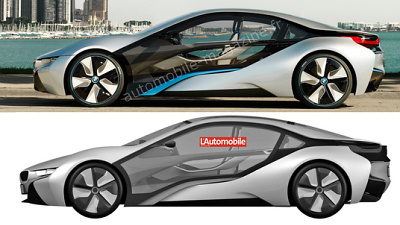 прототип BMW i8 и изображение его серийной версии