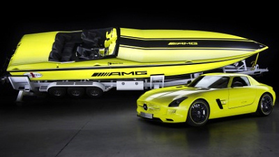 Cigarette AMG Electric Drive Concept и Mercedes-Benz SLS AMG Electric Drive