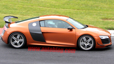 шпионская фотография тестового прототипа Audi R8 GT Plus 