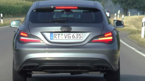 Кадр из шпионского видео с обновленным Mercedes CLA Shooting Brake